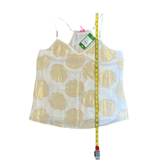 Lilly Pulitzer Dusk Top Shell Clip Dot Chiffon Large - Picture 7 of 8